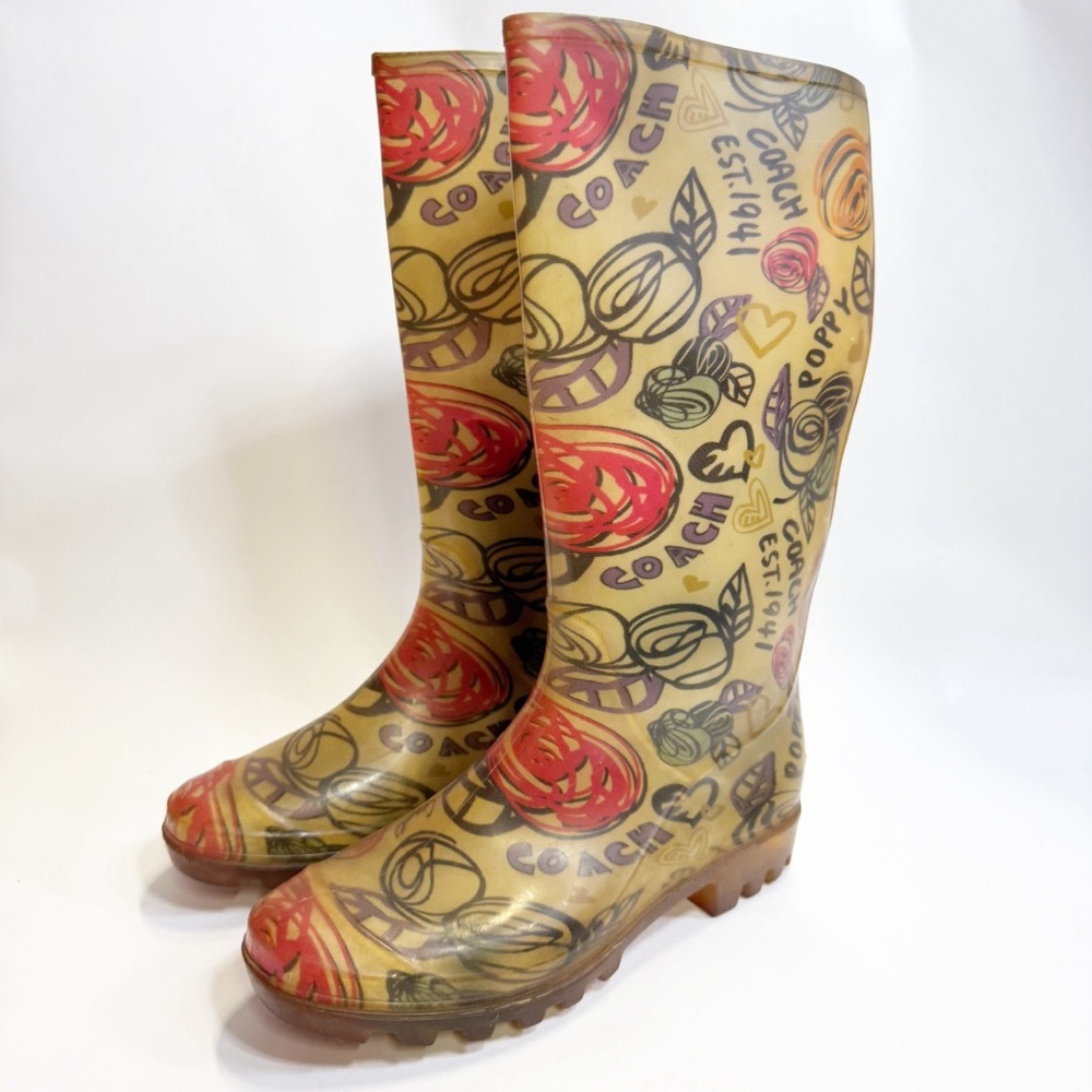 Coach Women's Multicolor graffiti print Rain Boots